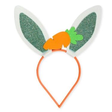 Imagem de Tiara De Coelho Páscoa Eva Com Gliter Laranja