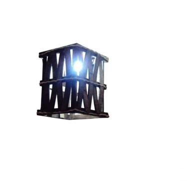 Imagem de Arandela Luminária De Parede Rustico Oriental De Madeira Sala Quarto Artesanal Hotel Pousada