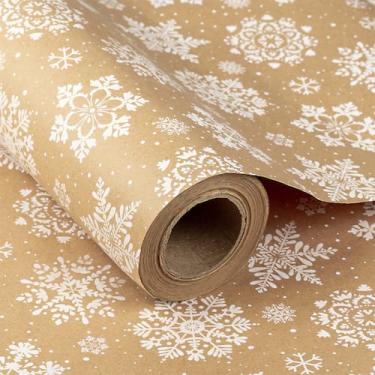 Imagem de Papel de embrulho RUSPEPA Christmas White Snowflake 60cm x 30m