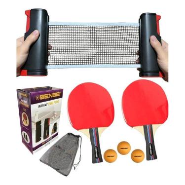 Imagem de Kit 2 Raquete Tenis De Mesa Ping Pong Lisa Rede