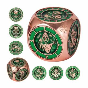 Imagem de IUSTIDIE 7-in-1 Spinner Dice Set – Unique Metal D&D Dice Set with Goblin and Monster Designs for Dungeons & Dragons, TTRPG Gifts