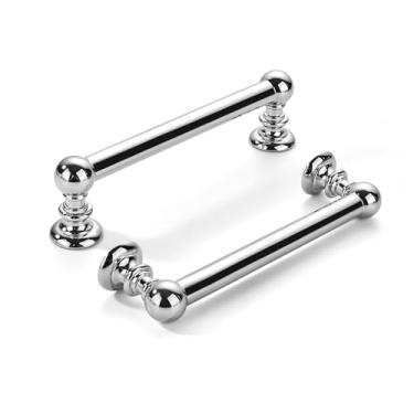 Imagem de khtumeware Pacote com 2 puxadores de armário cromado polido central de 89 mm (3-1/5.1 cm) para gavetas, penteadeira, alça de banheiro