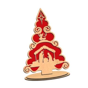 Imagem de oshhni Placa decorativa de madeira para decoração de Natal, estilo rústico, ideal para mesa de presentes, enfeite de mesa para ambientes internos, fazenda e, Style a