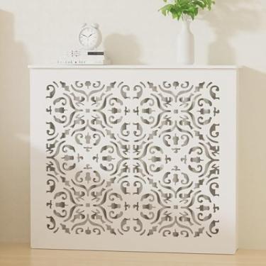 Imagem de Armário De Cobertura De Radiador, Sala De Estar Quarto Corredor Armário Decorativo Casa Moderna Tampa De Radiador De Madeira Armário De Aquecimento Prateleira Banheiro, L50xH60xT15CM