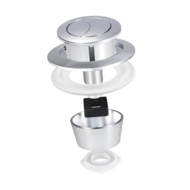 Imagem de Ｂｅｓｇａ Botão de Descarga Dupla para Reparo de Válvulas de Enchimento de Vaso Sanitário, Peça de Reposição para Vasos Sanitários Residenciais, Prata, Tamanho real