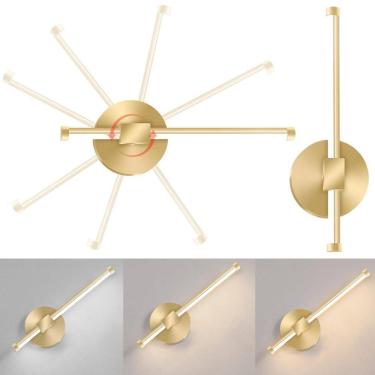 Imagem de Luminária 31Cm Barra Linear Led 3 Cores Giro 330 Graus Metal