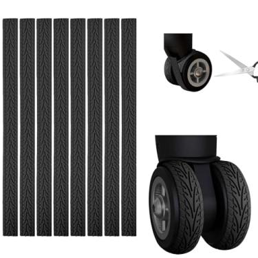Imagem de Capas de roda de bagagem, capas protetoras de roda de silicone, redução de ruído, protetores de absorção de choque | Corte para ajuste para rodas giratórias de mala e rodízios de cadeira de escritório