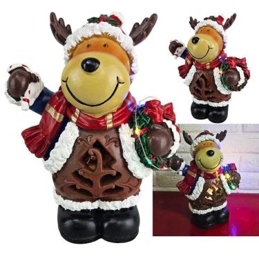 Imagem de Rena Natal Led Som Musica Natalina Decoraçao Arvore Mesa Loja Casa Vitrine Recepçao Shopping Festa Fim De Ano