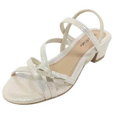 Imagem de Sandalia Infantil Menina Salto Brilho Elegante Pink Cats