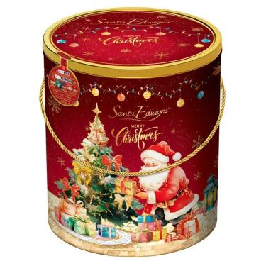 Imagem de Cesta de Natal Frutas e Chocolate Santa Edwiges 1,5kg Lata Sortido