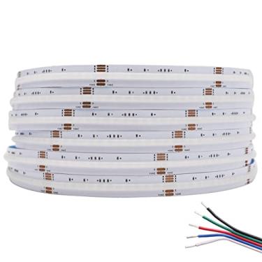 Imagem de superlightingled Fita LED RGBW COB 24 V RGB + 4000 K, regulável em branco natural, LED 3920, 5 m, super brilhante, sem manchas, mudança de cor para quarto, cozinha e armários