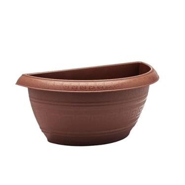 Imagem de Vasos De Parede 5 Litros Meia Lua Para Flor Planta Decoração Jardim Vertical vaso jardim vertical para Plantas, Ervas e Suculentas(Terracota)