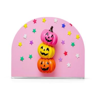 Imagem de Wassud Porta-guardanapos acrílico Three Pumpkins Stars, dispensador de guardanapos de papel moderno em forma de U para mesa, cozinha, sala de jantar, bancada 1 peça (comporta 50-60 guardanapos)