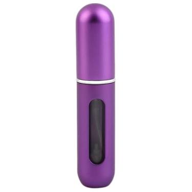 Imagem de Mini Frasco para Perfumes Recarregável 5ml – Atomizador Portátil para Viagem Elegante, Compacto e à Prova de Vazamentos Ideal para Bolsas, Avião e Uso Diário (Roxo)