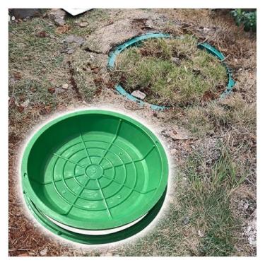 Imagem de uhyOHF Tampa de bueiro redonda e moldura invisível, tampas de bacia de esgoto grande embutida 46 20 22 27 28 30 36 40 polegadas, tampa de tanque séptico engrossada para jardim externo - Cargas 660