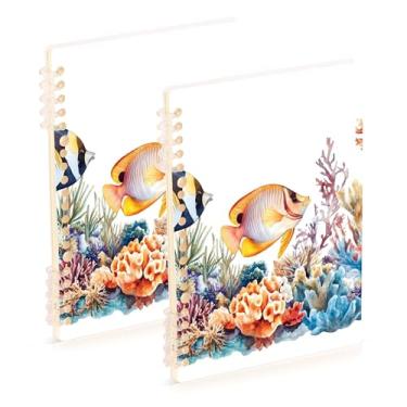 Imagem de Burbuja Cadernos com nome, papel pautado universitário A5 com 60 folhas, fichário para escritório, 2 unidades