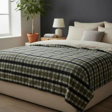 Imagem de Manta Casal Polar 7 Fleece Xadrez C/Estilo Escocês 180x220m - Ematex