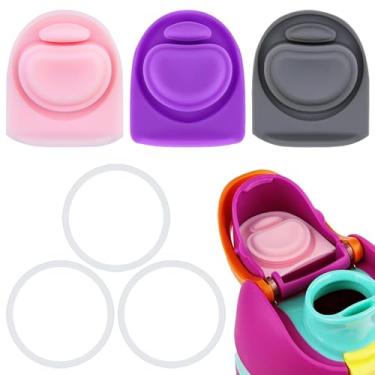 Imagem de BMSQOFD 3 conjuntos de tampas de vedação de substituição para boca de tampa Owala Freesip, peças de anel de vedação de silicone para garrafa de água, acessórios de tampa superior para Owala Freesip 16