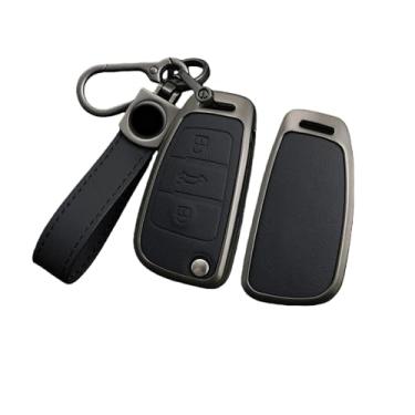 Imagem de Compatível com Audi TT TTRS 8j 8n 8s Mk1 Mk2 Mk3 S Line Liga de zinco Caso chave do carro Suporte Shell Controle remoto Protetor Chaveiro Acessórios(A-Black keyring)