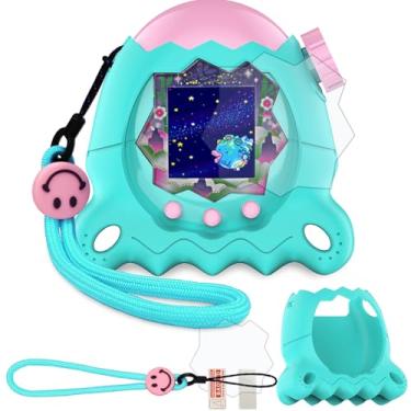 Imagem de JCHPINE Silicone Cover Case for Tamagotchi Paradise Interactive Virtual Pet, Stand Up Case for Tamagotchi Paradise Screen Protector and Lanyard (Jade Forest)