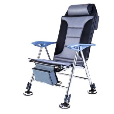 Imagem de Cadeira de pesca, dobrável, multifuncional, reclinável, grossa, ampla, com encosto dobrável, cadeira de campismo, cadeira de acampamento