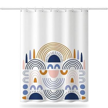 Imagem de URGDWEKJY Cortina de chuveiro cortina de chuveiro padrão abstrato cortina de porta banheiro cortina de chuveiro hotel apartamento cortina de chuveiro (L120 x A 180 cm)