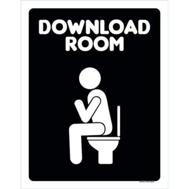 Imagem de Kit 3 Placas Banheiro Download Room 36X46