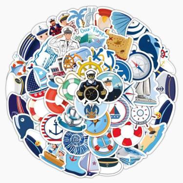 Imagem de Pacote de adesivos: decalques de vinil náutico para garrafas de água x