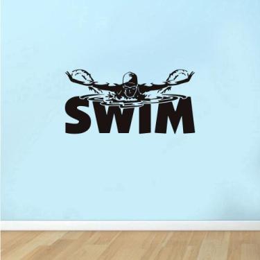 Imagem de Adesivos de parede Swimming Sports Swimmer Design 42x85cm PVC - Yiweis