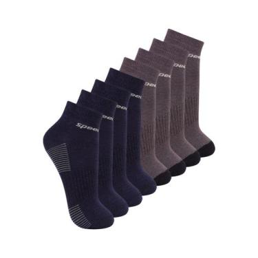 Imagem de Kit com 8 Pares de Meias Cano Curto Speedo 8034 Colorido, Azul marinho