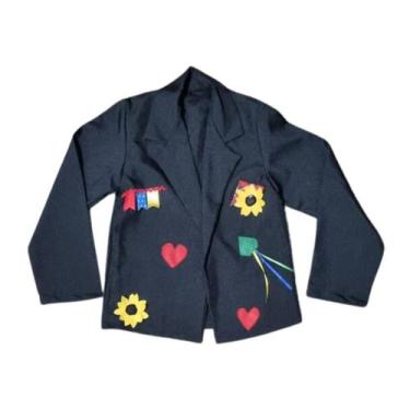 Imagem de Fantasia Paletó Junino Infantil - Mundo Encantado Fantasias, Preto, G