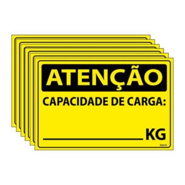 Imagem de Combo 6 Placas De Sinalização Atenção Capacidade De Carga 30x20 Ecom I