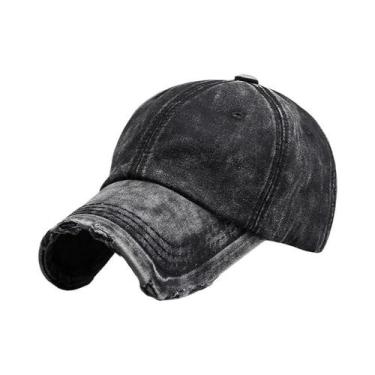 Imagem de Boné Snapback Unissex De Denim Japonês Lavado, Cor Sólida, Estilo Hip 