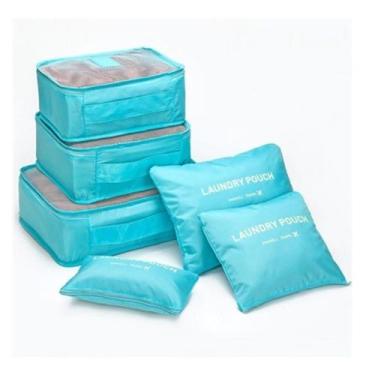 Imagem de Kit organizador 6 em 1 malas viagem necessaire porta roupas - Multicoi