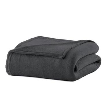 Imagem de Cobertor Manta de Microfibra Liso Solteiro 150x220cm  Camesa, Cinza Ch