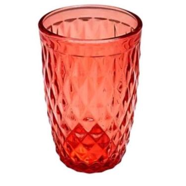 Imagem de Copos de Vidro Conjunto 6 Peças Bico de Abacaxi Vermelho 360ml - Casam