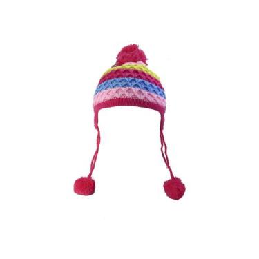 Imagem de Touca infantil com pompom de malha color com forro interno - QUERO PRE