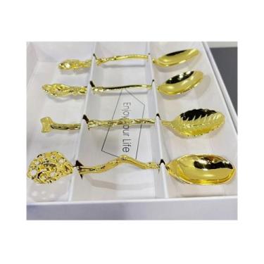 Imagem de Conjunto 4 colher café/chá dourado 11cm - enjoy life - Enjoy life 