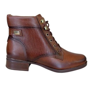 Imagem de Bota feminina pegada em couro legitimo na cor pinhão 282013-02, 36