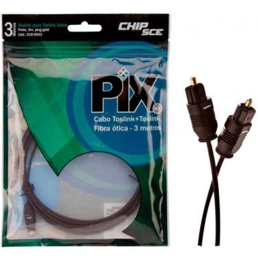 Imagem de Cabo Óptico Digital Toslink - para Áudio Digital - 3 Metros - Chip SCE