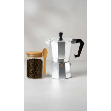 Imagem de Cafeteira Italiana 6 Xícaras + Pote Bambu Vidro - Congratulations Stor