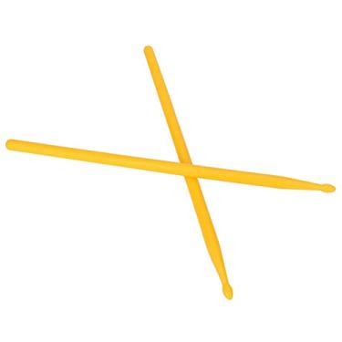 Imagem de Asixxsix Bastões de bateria resistentes a impactos para artesanato profissional, bastões de nylon duráveis e práticos, para iniciantes profissionais (amarelo)