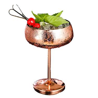Imagem de Yajun Taças de vinho de aço inoxidável, copo de coquetel de boca larga, champanhe, metal, bar, festa, cozinha, 450 ml, cobre