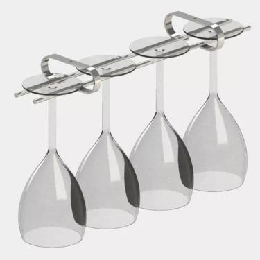 Imagem de Suporte Para Taças 40cm Cromado Decoração Adega Bar Vinho