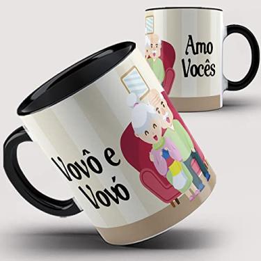 Imagem de Caneca Preta Vovô e Vovó Amo Vocês 19ib