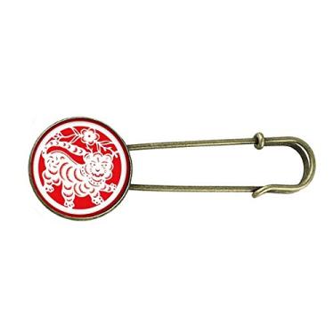 Imagem de Broche de metal retrô com corte de papel animal do zodíaco China arte do zodíaco broche de metal