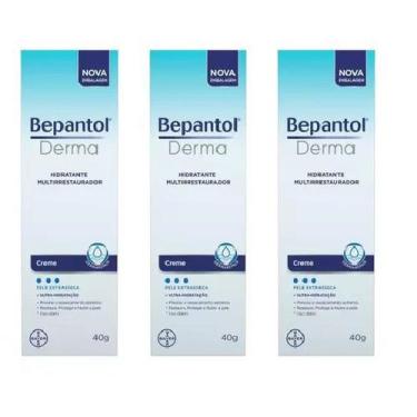 Imagem de Kit 3X Bepantol Derma Creme Hidratante 40G Com Vitamina B5 - Bayer