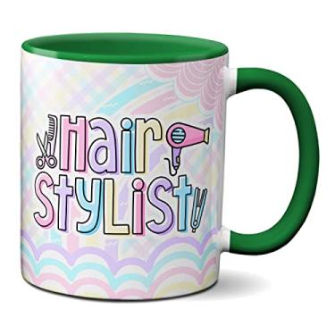 Imagem de Caneca Hair Stylist Profissão Cabelo Profossional Presente (Verde)