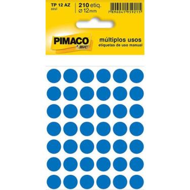 Imagem de Etiqueta Para Identificação Tp-12 Azul 12 Mm Com 210 Etiquetas Pimaco