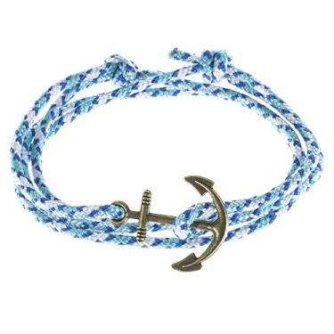 Imagem de West Coast Paracord Pulseiras femininas ajustáveis com âncora náutica e gancho de peixe – feitas de corda de nylon